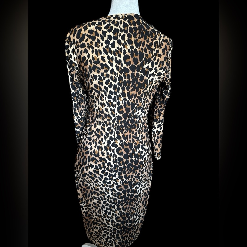 NWT Anne Klein Animal‎ Print Faux Wrap Stretch Dress - Picture 4 of 9